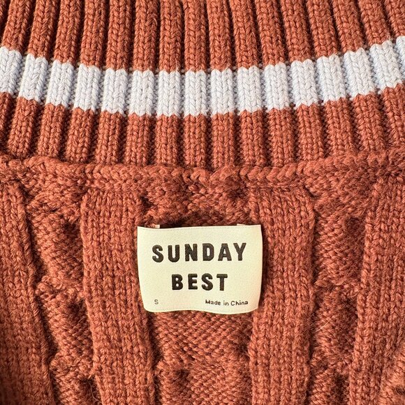 Aritzia Sunday Best Winston Knit Sweater Vest V Neck Brown Size Small - Picture 5 of 6